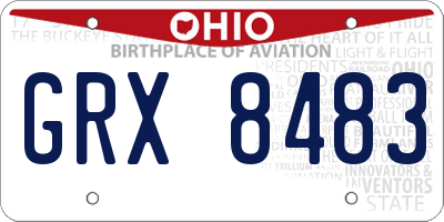 OH license plate GRX8483