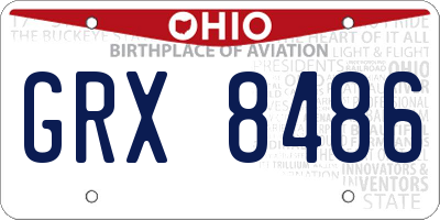 OH license plate GRX8486
