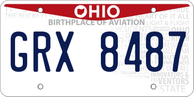 OH license plate GRX8487