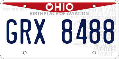 OH license plate GRX8488