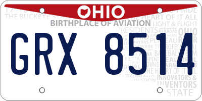 OH license plate GRX8514