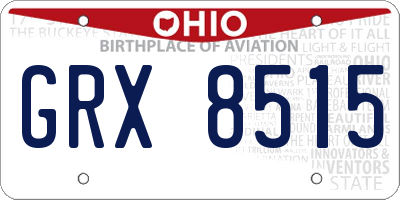 OH license plate GRX8515