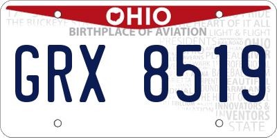 OH license plate GRX8519