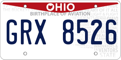 OH license plate GRX8526