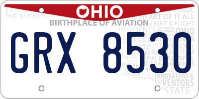OH license plate GRX8530