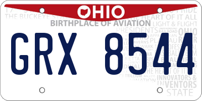 OH license plate GRX8544