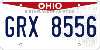 OH license plate GRX8556