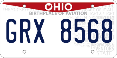 OH license plate GRX8568