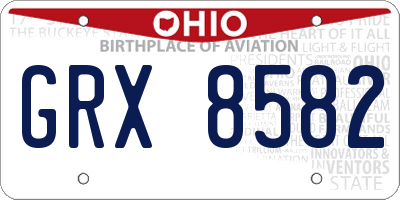 OH license plate GRX8582