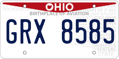 OH license plate GRX8585