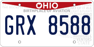 OH license plate GRX8588