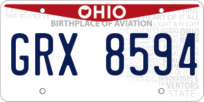 OH license plate GRX8594