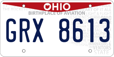 OH license plate GRX8613