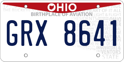 OH license plate GRX8641