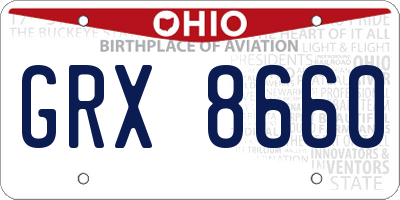 OH license plate GRX8660