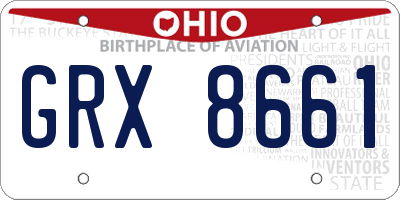 OH license plate GRX8661