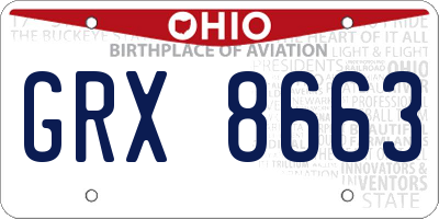 OH license plate GRX8663