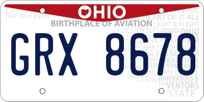 OH license plate GRX8678