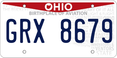 OH license plate GRX8679