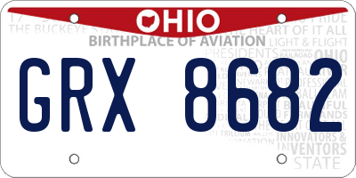 OH license plate GRX8682