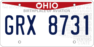 OH license plate GRX8731