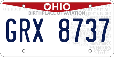 OH license plate GRX8737