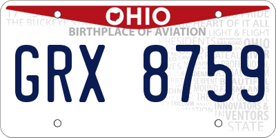 OH license plate GRX8759