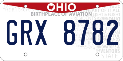 OH license plate GRX8782
