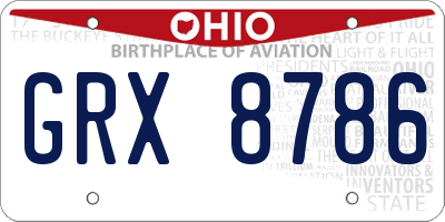 OH license plate GRX8786
