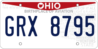 OH license plate GRX8795
