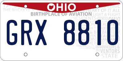 OH license plate GRX8810