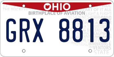 OH license plate GRX8813