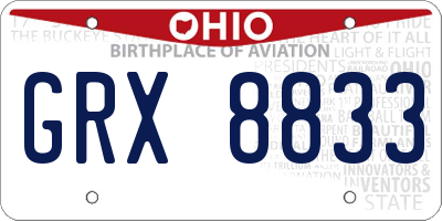 OH license plate GRX8833