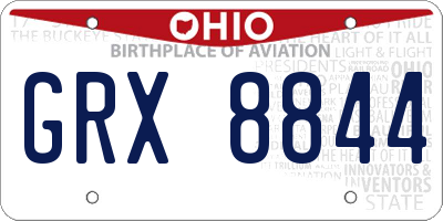 OH license plate GRX8844