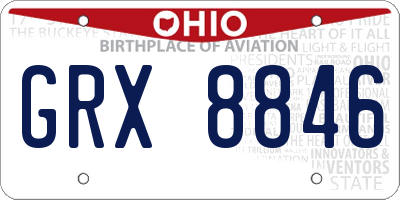 OH license plate GRX8846