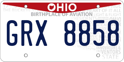 OH license plate GRX8858