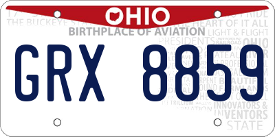 OH license plate GRX8859