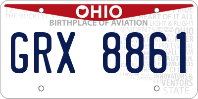 OH license plate GRX8861