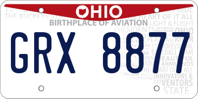 OH license plate GRX8877