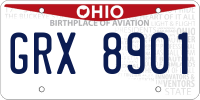 OH license plate GRX8901