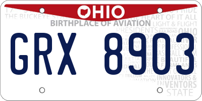 OH license plate GRX8903