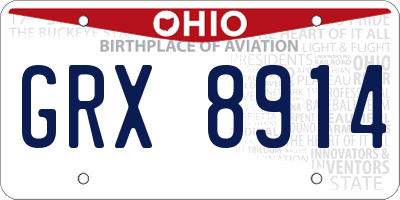 OH license plate GRX8914