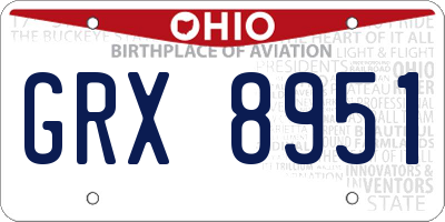 OH license plate GRX8951