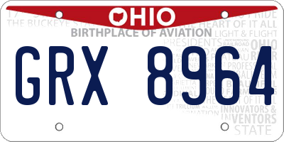OH license plate GRX8964