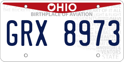 OH license plate GRX8973