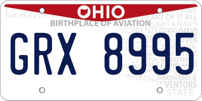 OH license plate GRX8995