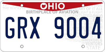 OH license plate GRX9004