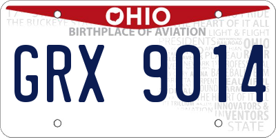 OH license plate GRX9014