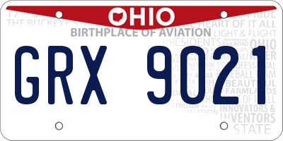 OH license plate GRX9021