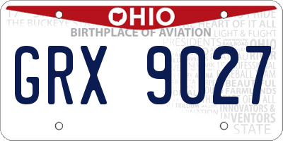 OH license plate GRX9027